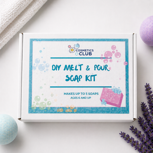 Cosmetics Club Melt and Pour Soap Kit in branded white box
